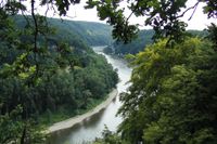 Herrlicher Blick in das Naturschutzgebiet Weltenburger Enge, auch die Donau und die Einsiedelei Kl&ouml;sterl.